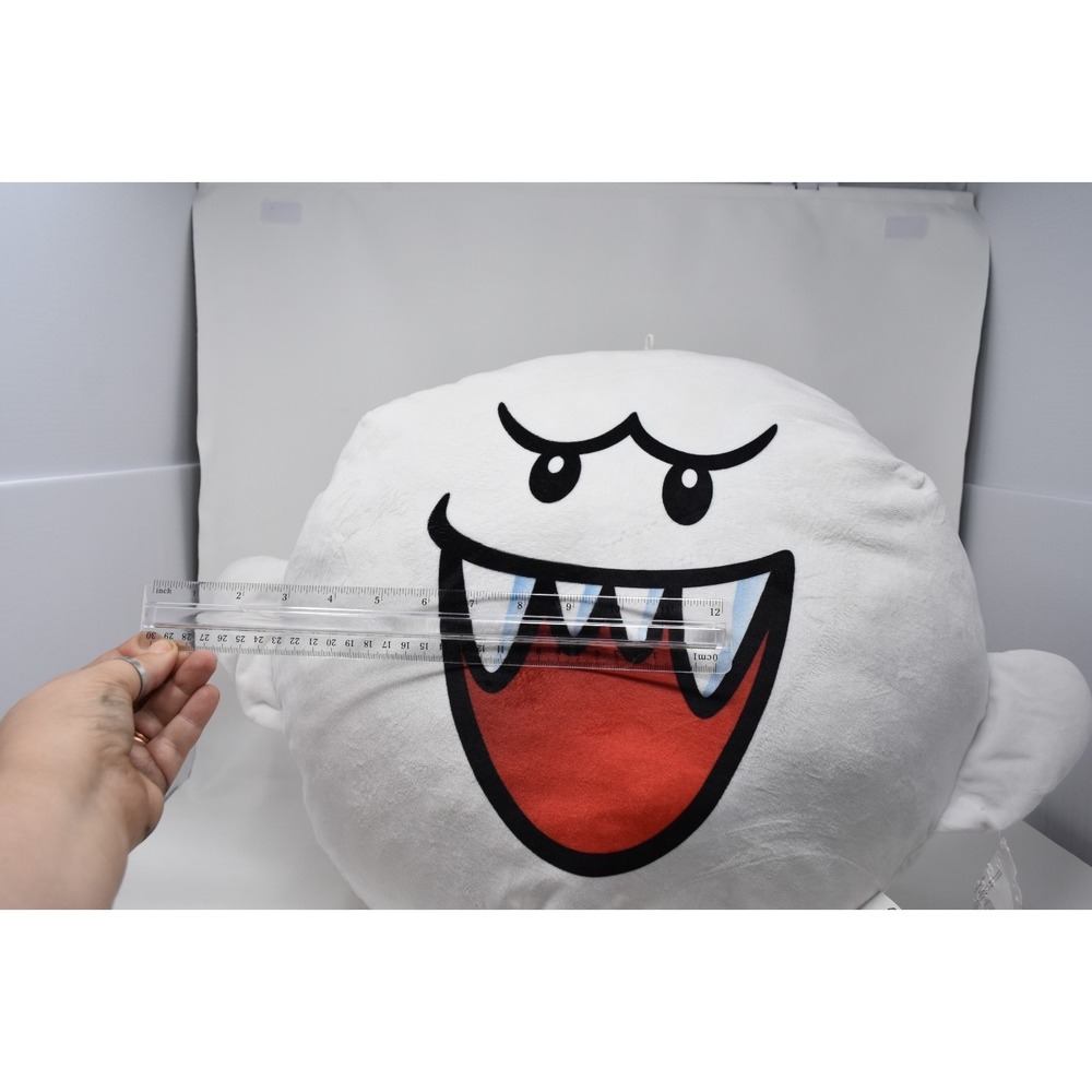 Super Mario Boo Ghost Plush Pillow Nintendo White Ghost Cushion Large 12"